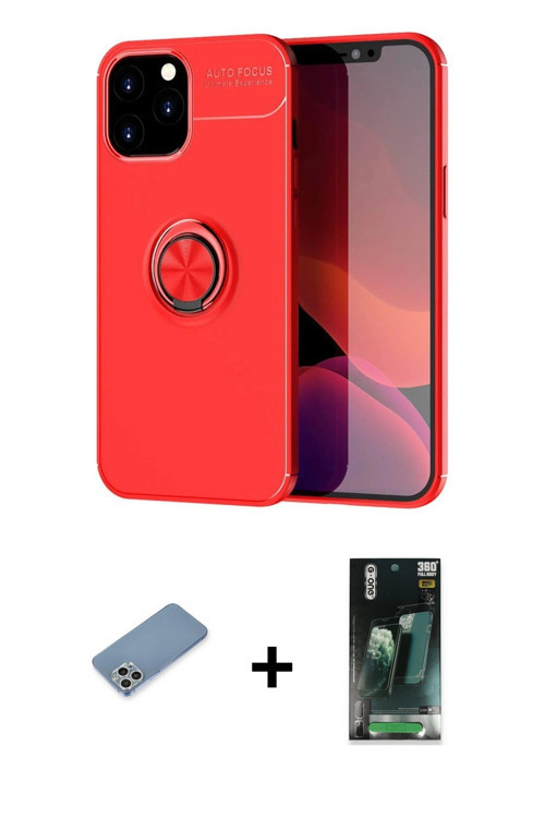 ieg™ iPhone 12 Pro Max Kılıf Yankı Form Prime - Şeffaf 360 Full Body Arka Koruyucu + Gümüş Shine Kam