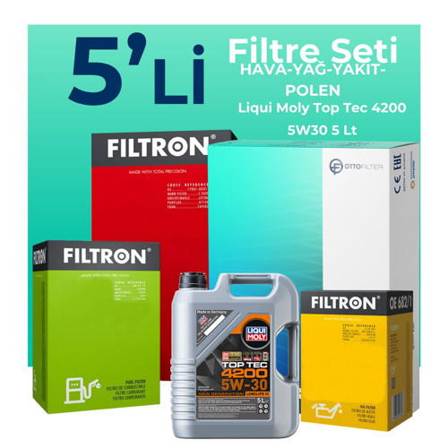 Audi A5 2.0 Dizel Filtre Bakım Seti Liqui Moly Motor Yağlı (2008-2017) 5 Li