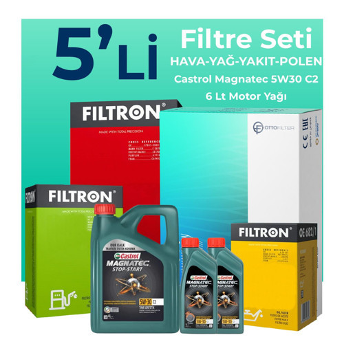 Peugeot Expert 1.5 Dizel Filtre Bakım Seti Castrol Motor Yağlı (2017-2025) 5 Li