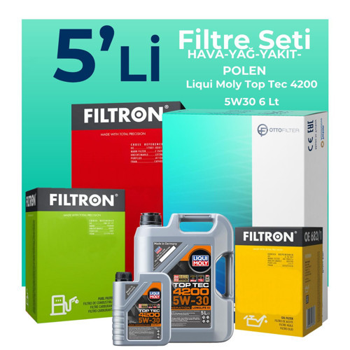 BMW 5.20 Dizel Filtre Bakım Seti Liqui Moly Motor Yağlı (2005-2008) 5 Li