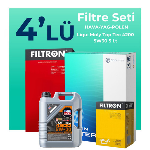 BMW 1.18i Filtre Bakım Seti Liqui Moly Motor Yağlı (2019-2023) 4 Lü