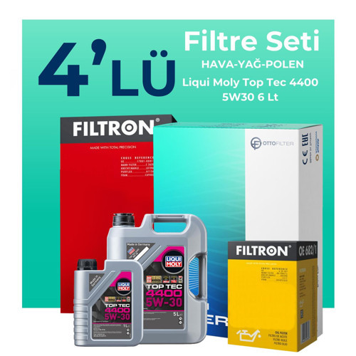 Renault Megane 1.6 Dizel Filtre Bakım Seti Liqui Moly Motor Yağlı (2016-2018) 4 Lü