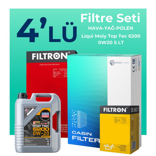 Skoda Kamiq 1.5 TSi Filtre Bakım Seti Liqui Moly Motor Yağlı (2020-2024) 4 Lü