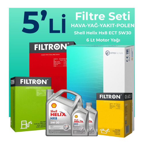 Peugeot Expert 1.5 Dizel Filtre Bakım Seti Shell Motor Yağlı (2017-2025) 5 Li