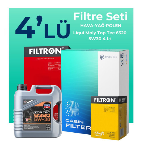 Toyota Proace 1.5 Dizel Filtre Bakım Seti Liqui Moly Motor Yağlı (2018-2025) 4 Lü