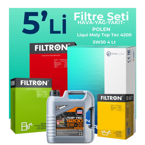 Fiat Punto Evo 1.3 Dizel Filtre Bakım Seti Liqui Moly Motor Yağlı EURO 4 (2008-2015) 5 Li
