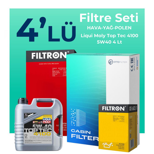Lancia Ypsilon 1.4 Benzin Filtre Bakım Seti Liqui Moly Motor Yağlı (2003-2011) 4 Lü