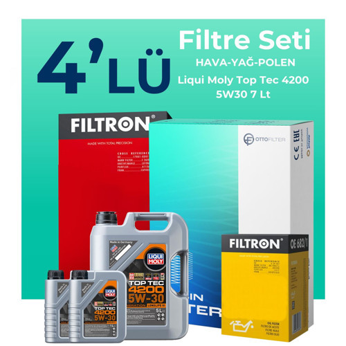 BMW 7.50 Dizel xDrive Filtre Bakım Seti Liqui Moly Motor Yağlı (2012-2015) 4 Lü