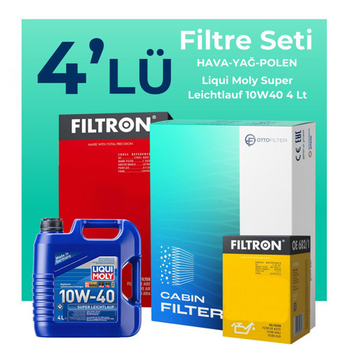 Fiat Punto 1.4 Benzinli Filtre Bakım Seti Liqui Moly Motor Yağlı (2005-2011) 4 Lü