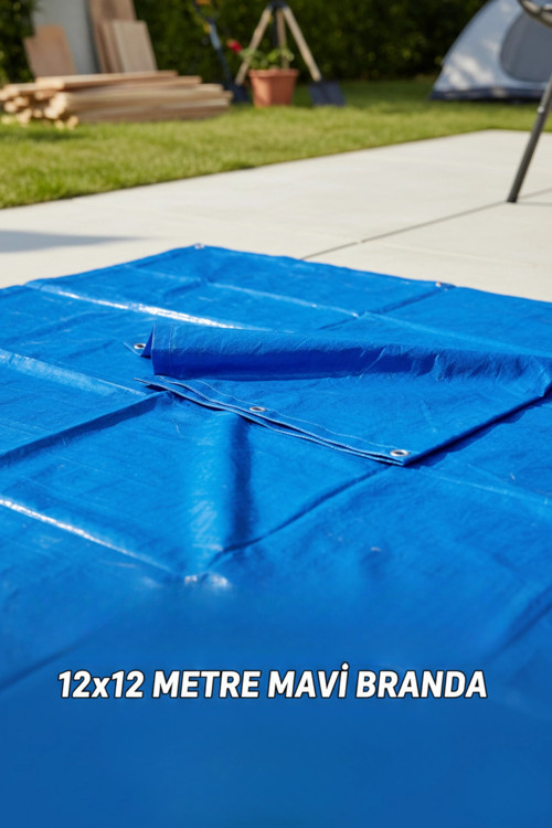 Elit Dayanıklı ve Çok Amaçlı Koruma Mavi Branda 12x12 m