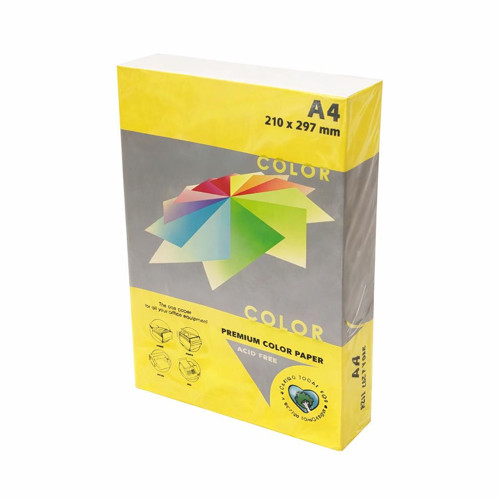 A4 Renkli Fotokopi Kağıdı 80 gr 1 Paket 500 Yaprak - Limon Sarısı