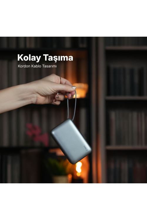 ReCharger Ultra LCD 30.000mAh PD 65W USB-C Dahili Kablolu Taşınabilir Hızlı Şarj Aleti/Powerbank 6