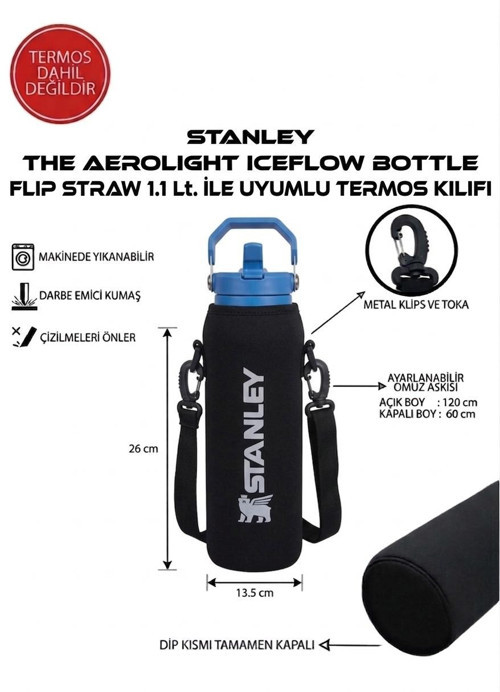 Stanleye Aerolight Iceflow Flip Straw 1.1 Lt. ile Uyumlu Omuz Askılı Termos Kılıfı
