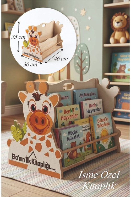 İsme Özel İlk Kitaplığım Çift Taraflı Montessori Kitaplık