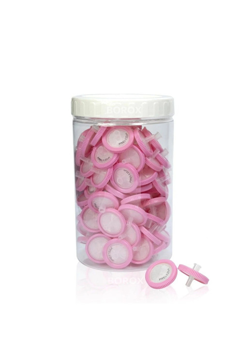 Ptfe Şırınga Filtre - Non Steril 0.22µm - Pembe - 100 Adetlik Paket - Yüksek Kaliteli