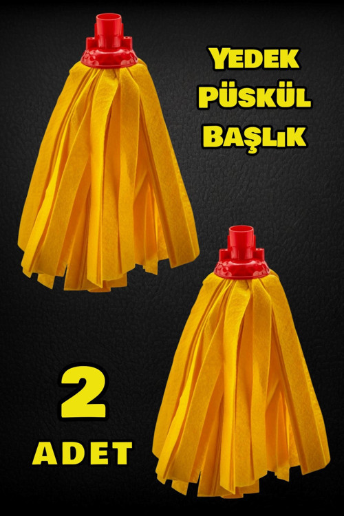 Klasik Sarı Ultra Kalın Mop Paspas Püskül Yedek Başlık 2 Adet
