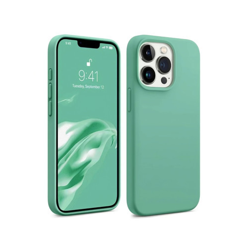 iPhone 13 Pro Max Silikon Kılıf MagSafe Uyumlu Güçlü Koruma Darbe Emici Nane Yeşili