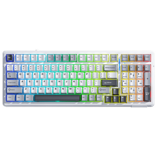 F99 3 Modlu RGB Hot Swap Mekanik Reaper Switch Kablosuz Makrolu Gaming Klavye Gri
