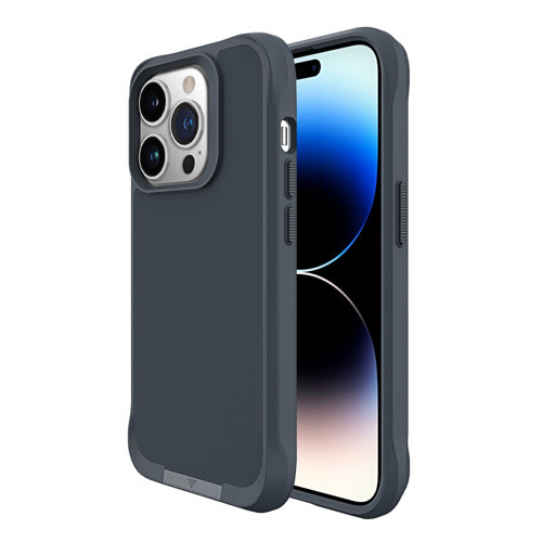 iPhone 15 Pro Max Vortex MagSafe Kılıf Stand Özellikli 3X Korumalı Mikro Fiber İç Yüzey Gri Mavi