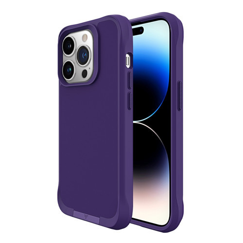 iPhone 14 Pro Max Vortex MagSafe Kılıf Stand Özellikli 3X Korumalı Mikro Fiber İç Yüzey Koyu Mor