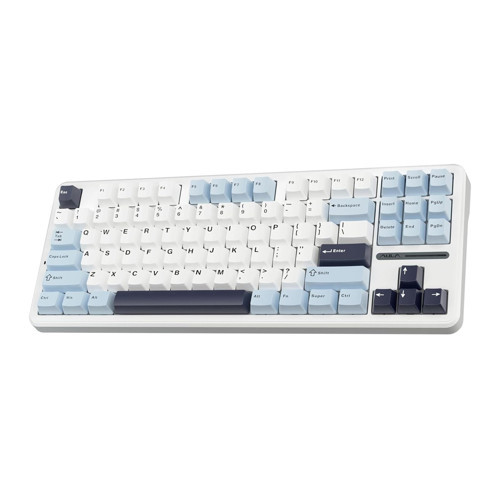 F87 PRO Mekanik RGB TKL GrayWood V3 Switch Kablosuz Makrolu Hot Swap Klavye Açık Mavi