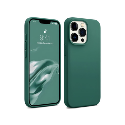 iPhone 14 Pro Max Silikon Kılıf MagSafe Uyumlu Güçlü Koruma Darbe Emici Biber Yeşili