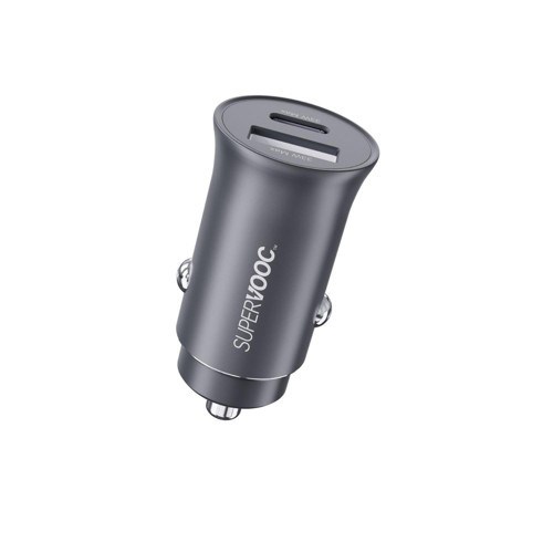 33W SuperVooc 2.0 Type-C PD ve USB-A Çift Portlu Araç içi Hızlı Şarj Cihazı
