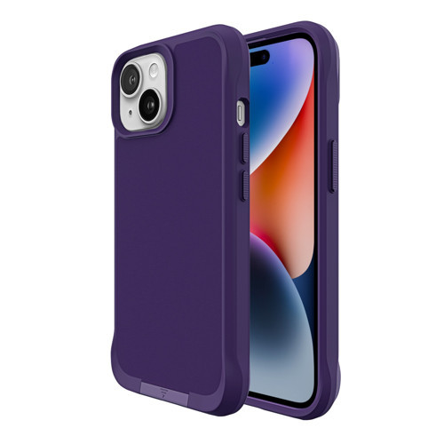 iPhone 15 Vortex MagSafe Kılıf Stand Özellikli 3X Korumalı Mikro Fiber İç Yüzey Koyu Mor