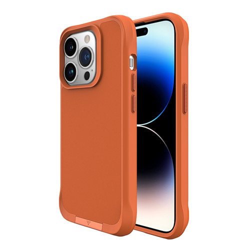 iPhone 15 Pro Vortex MagSafe Kılıf Stand Özellikli 3X Korumalı Mikro Fiber İç Yüzey Turuncu
