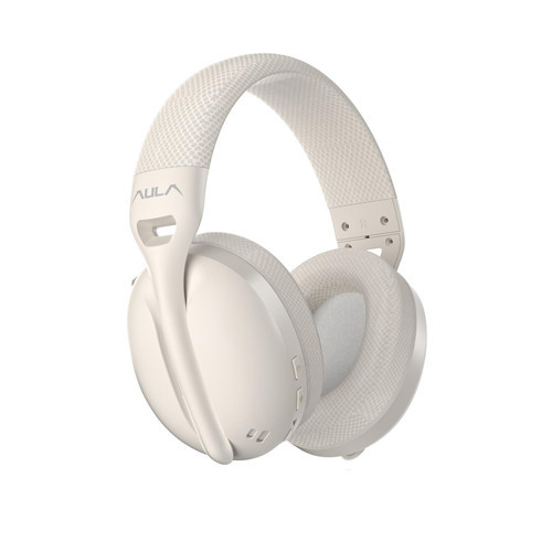 S6 Ultra Hafif Kablosuz Bluetooth Type-C Mikrofonlu Gaming Oyuncu Kulaklığı Krem