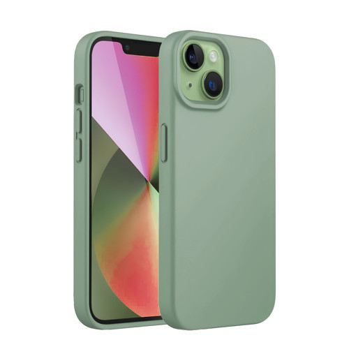 iPhone 14 Plus / 15 Plus Silikon Kılıf MagSafe Uyumlu Güçlü Koruma Darbe Emici Kaktüs Yeşili