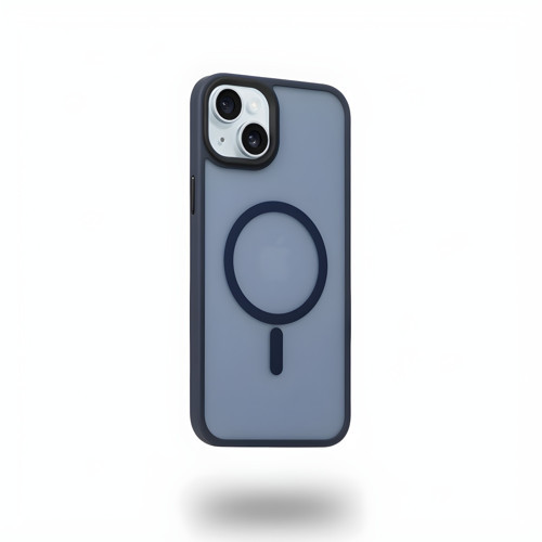 iPhone 13 / 14 MagSafe Uyumlu Kılıf Tam Koruma Manyetik Darbe Emici Gece Mavisi