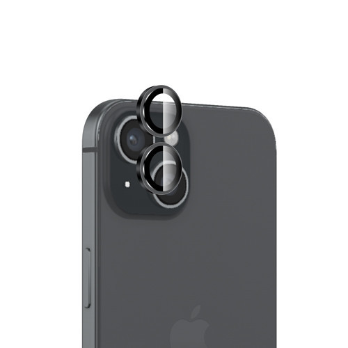 iPhone 15 / 15 Plus Safir Lens Koruyucu 3D Kamera Camı 9H Premium Lens Kapağı Siyah