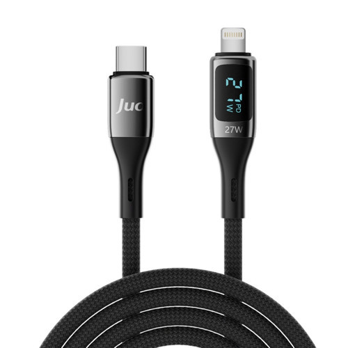 Juo 27W Dijital Led Ekranlı USB Type-C to Lightning iPhone iPad Hızlı Şarj ve Data Kablosu 1 Metre 6