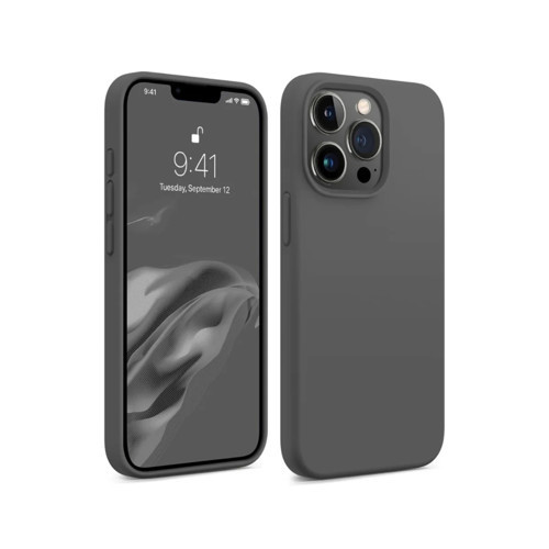 iPhone 16 Pro Silikon Kılıf MagSafe Uyumlu Güçlü Koruma Darbe Emici Seramik Gri