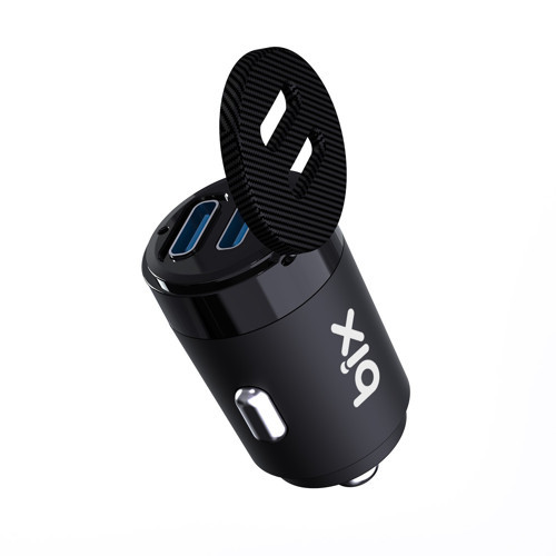 BXCC65C 65W Çift Portlu Type-C Araç Şarj Aleti iPhone & Android & Notebook Mini Araç içi Şarj Cihazı Siyah 5