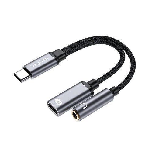 Type-C to 3.5mm Kulaklık ve Type-C Şarj Dönüştürücü Adaptör