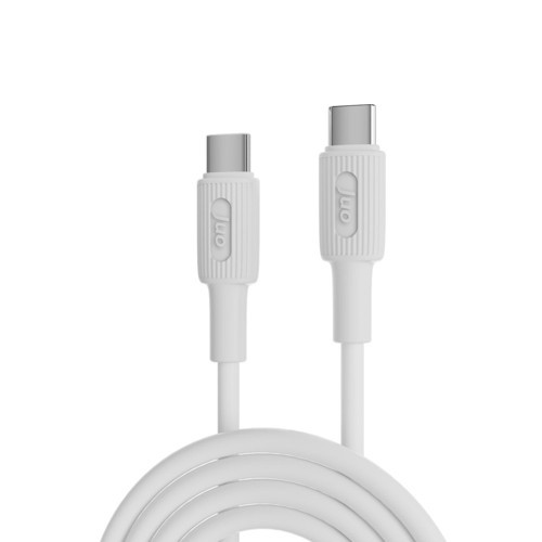 60W USB Type-C to Type-C Silikon Hızlı Şarj ve Data Kablosu Beyaz 1 Metre
