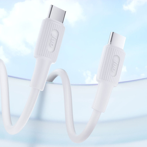 Juo 60W USB Type-C to Type-C Silikon Hızlı Şarj ve Data Kablosu Beyaz 1 Metre 2