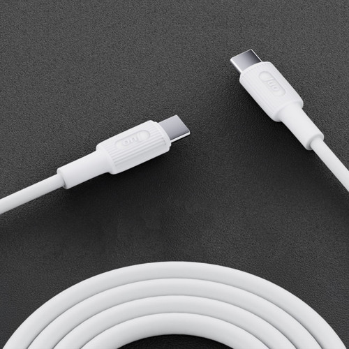Juo 60W USB Type-C to Type-C Silikon Hızlı Şarj ve Data Kablosu Beyaz 1 Metre 4