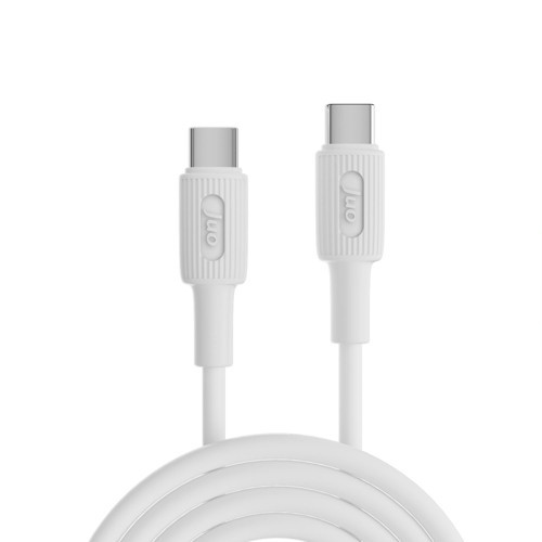 Juo 60W USB Type-C to Type-C Silikon Hızlı Şarj ve Data Kablosu Beyaz 1 Metre 6
