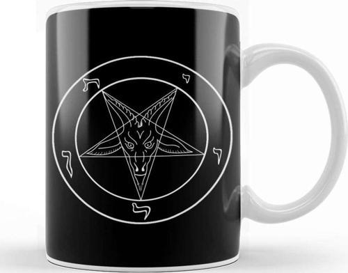 New Black Goat Of Mendes Pentagram Satan Satanic Seal Of Baphomet Metal 666 Devil Gift Kupa Porselen