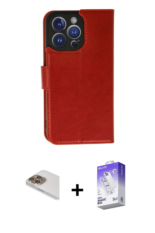 ieg™ iPhone 13 Pro Max Kılıf Siluet Işık Serisi - Siyah Bilvis 5in1 3D Magic Cam Ekran Koruyucu + Go