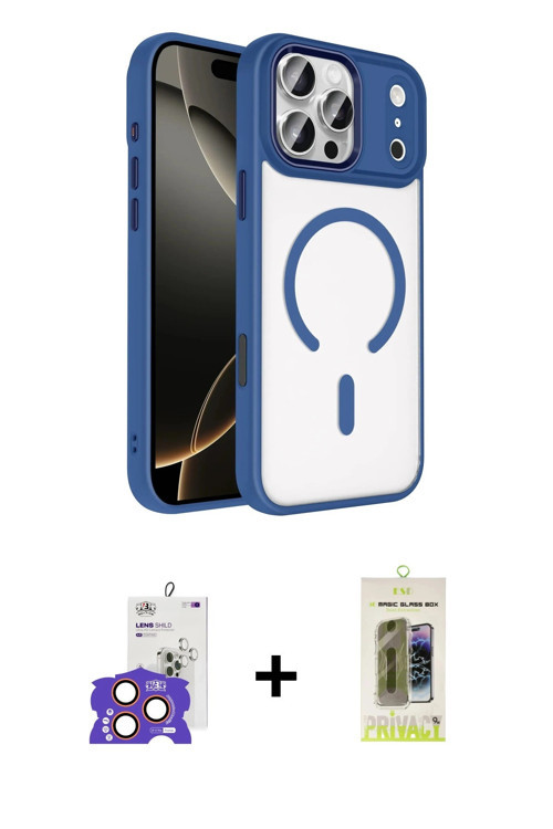 ieg™ iPhone 17 Pro Max Kılıf Kıvılcım Prime - Siyah Joko Magic 5D Hayalet Cam + Turuncu Bilvis Titan