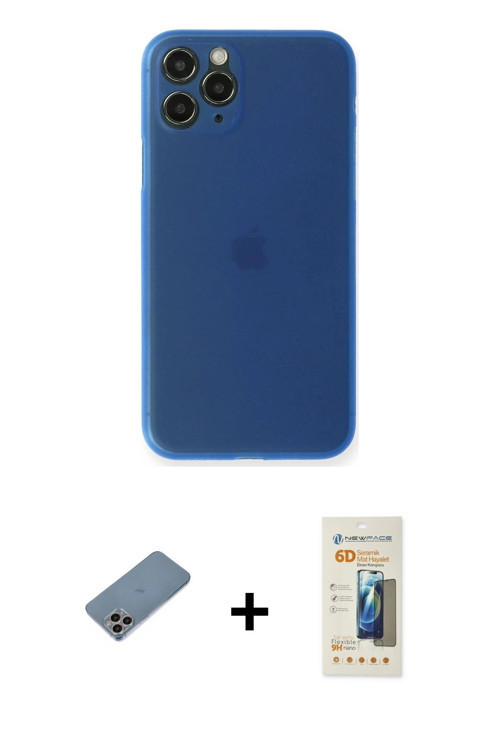 ieg™ iPhone 11 Pro Kılıf Yadigar Yansıma Serisi - Siyah 6D Mat Seramik Hayalet Nano Ekran Koruyucu +