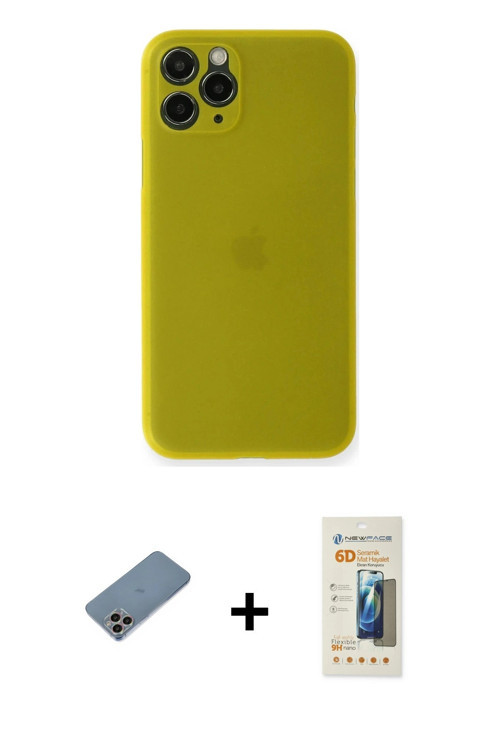 ieg™ iPhone 11 Pro Kılıf Yadigar Yansıma Serisi - Siyah 6D Mat Seramik Hayalet Nano Ekran Koruyucu +
