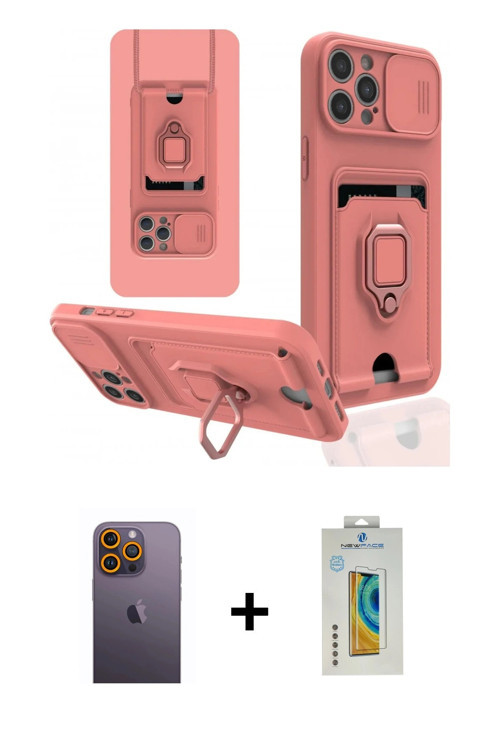ieg™ iPhone 12 Pro Max Kılıf Vadi Form Prime - Siyah Polymer Nano Ekran Koruyucu + Sarı Neon Fosforl