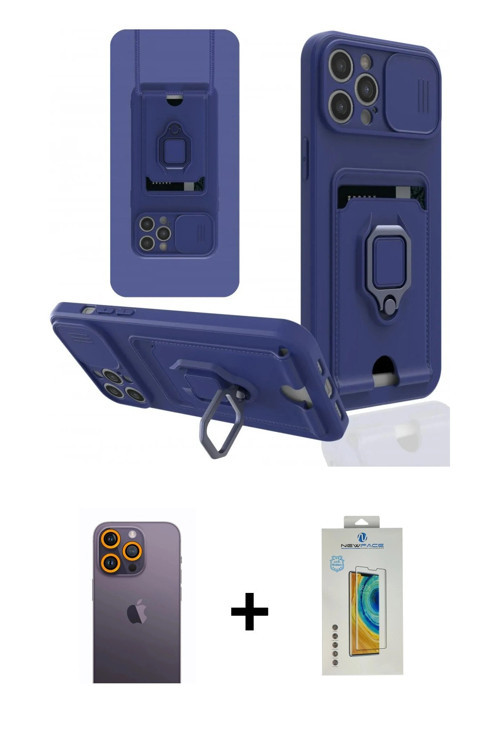 ieg™ iPhone 12 Pro Max Kılıf Vadi Form Prime - Siyah Polymer Nano Ekran Koruyucu + Sarı Neon Fosforl