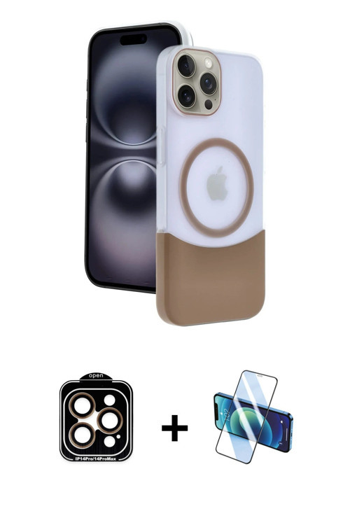ieg™ iPhone 15 Pro Max Kılıf Kozmos Form Özel Seri - Siyah 3D Antistatik Seramik Nano Ekran Koruyucu