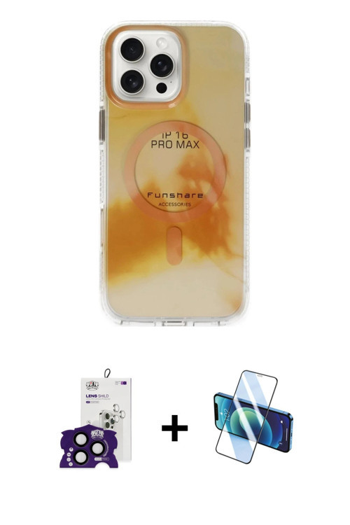 ieg™ iPhone 16 Pro Max Kılıf Ufuk Doku Prime - Siyah 3D Antistatik Seramik Nano Ekran Koruyucu + Siy